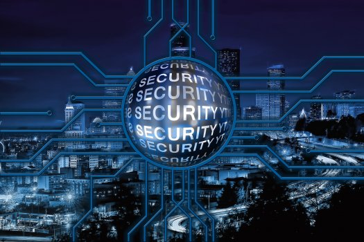 security logo over city at night, credit monitoring, identity force